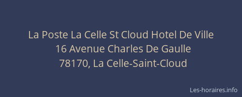La Poste La Celle St Cloud Hotel De Ville