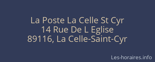 La Poste La Celle St Cyr