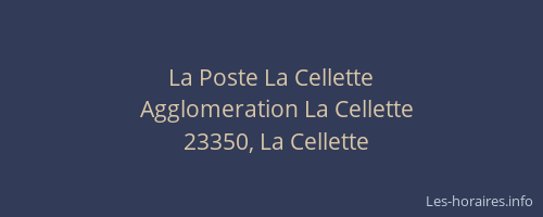 La Poste La Cellette
