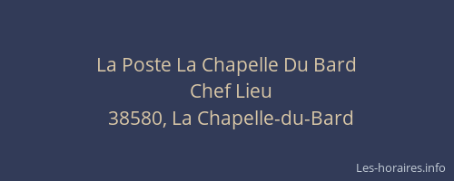 La Poste La Chapelle Du Bard