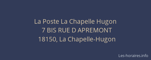 La Poste La Chapelle Hugon