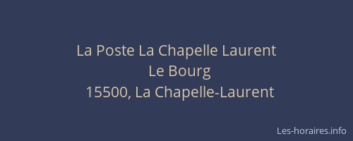 La Poste La Chapelle Laurent