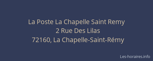 La Poste La Chapelle Saint Remy