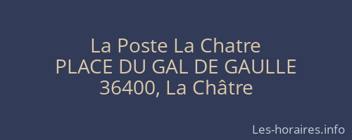 La Poste La Chatre