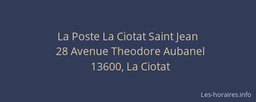 La Poste La Ciotat Saint Jean