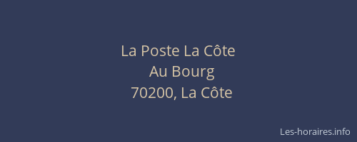 La Poste La Côte