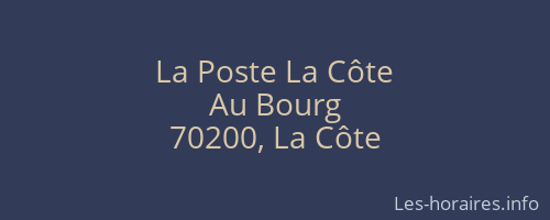 La Poste La Côte