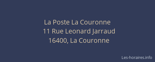 La Poste La Couronne