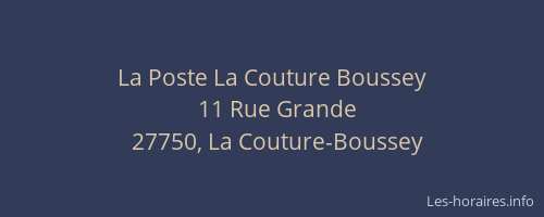 La Poste La Couture Boussey