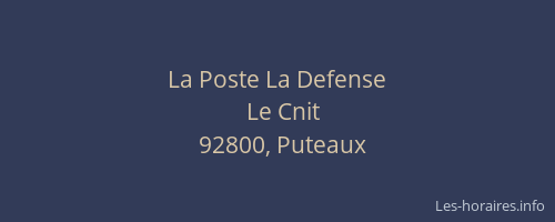 La Poste La Defense