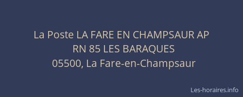 La Poste LA FARE EN CHAMPSAUR AP