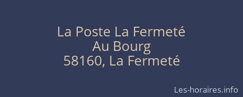 La Poste La Fermeté