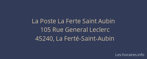 La Poste La Ferte Saint Aubin