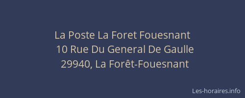 La Poste La Foret Fouesnant