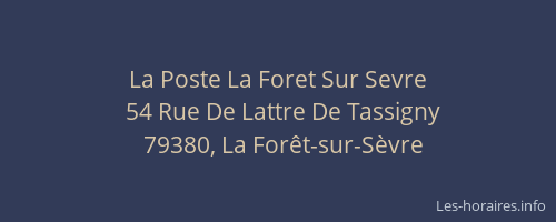 La Poste La Foret Sur Sevre