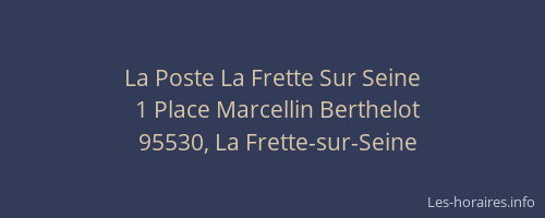 La Poste La Frette Sur Seine