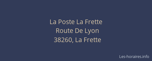 La Poste La Frette