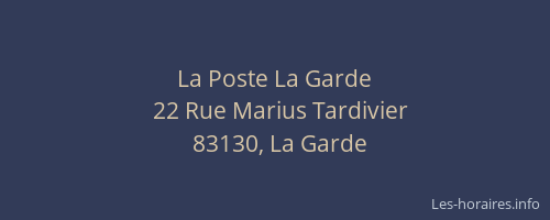 La Poste La Garde
