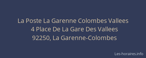 La Poste La Garenne Colombes Vallees