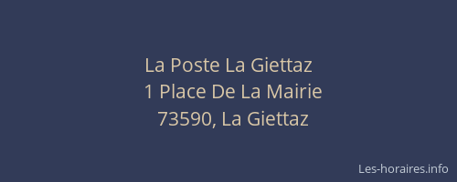 La Poste La Giettaz