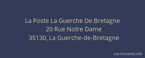 La Poste La Guerche De Bretagne