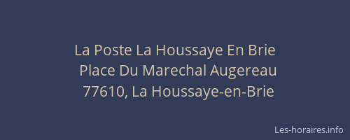 La Poste La Houssaye En Brie