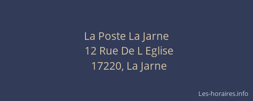 La Poste La Jarne