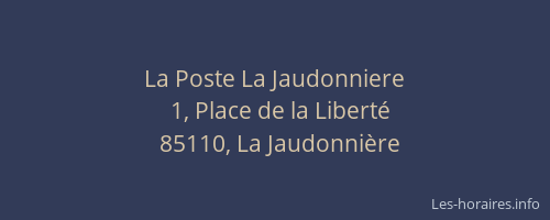 La Poste La Jaudonniere