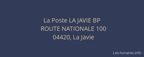 La Poste LA JAVIE BP