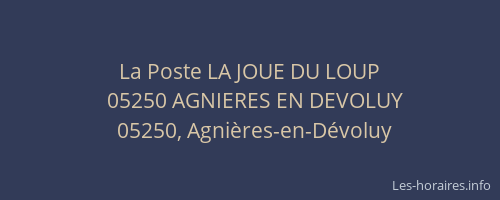 La Poste LA JOUE DU LOUP