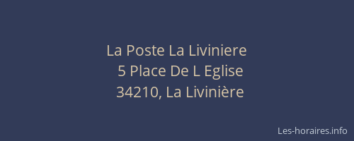 La Poste La Liviniere