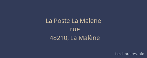 La Poste La Malene