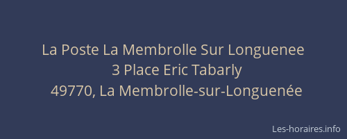 La Poste La Membrolle Sur Longuenee