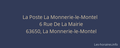 La Poste La Monnerie-le-Montel