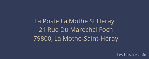La Poste La Mothe St Heray