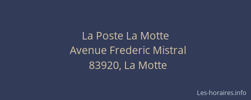 La Poste La Motte