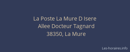 La Poste La Mure D Isere