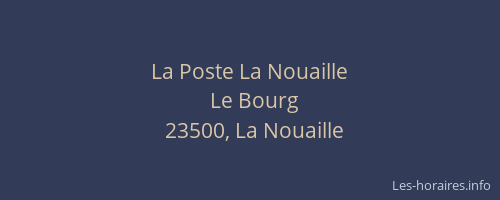 La Poste La Nouaille