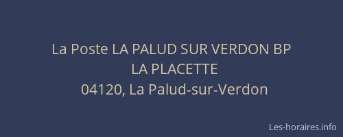 La Poste LA PALUD SUR VERDON BP