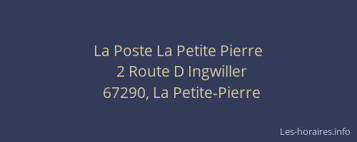 La Poste La Petite Pierre