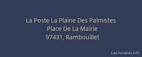 La Poste La Plaine Des Palmistes