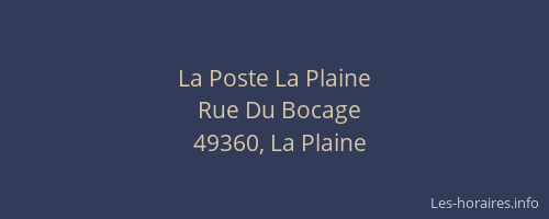 La Poste La Plaine