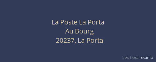 La Poste La Porta