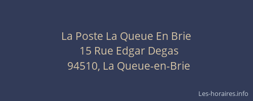 La Poste La Queue En Brie