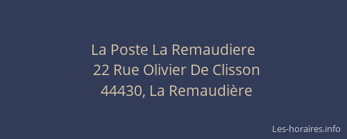 La Poste La Remaudiere