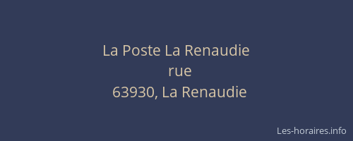 La Poste La Renaudie