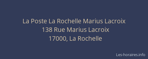La Poste La Rochelle Marius Lacroix
