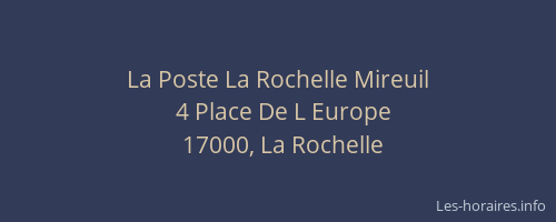 La Poste La Rochelle Mireuil