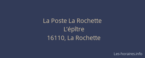 La Poste La Rochette