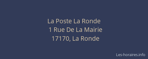 La Poste La Ronde